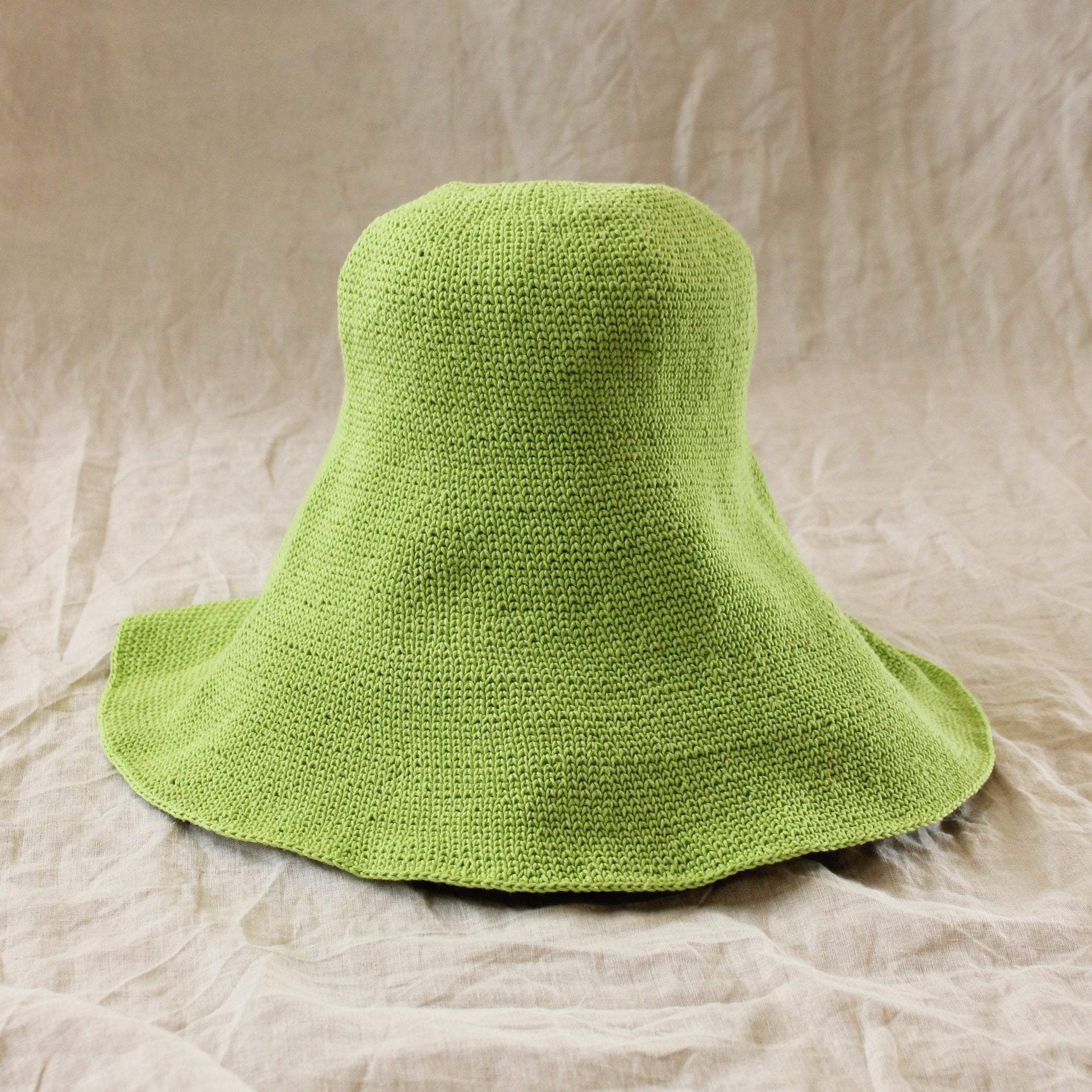 Bloom Crochet Sun Hat, in Lime Green (Pre-order)