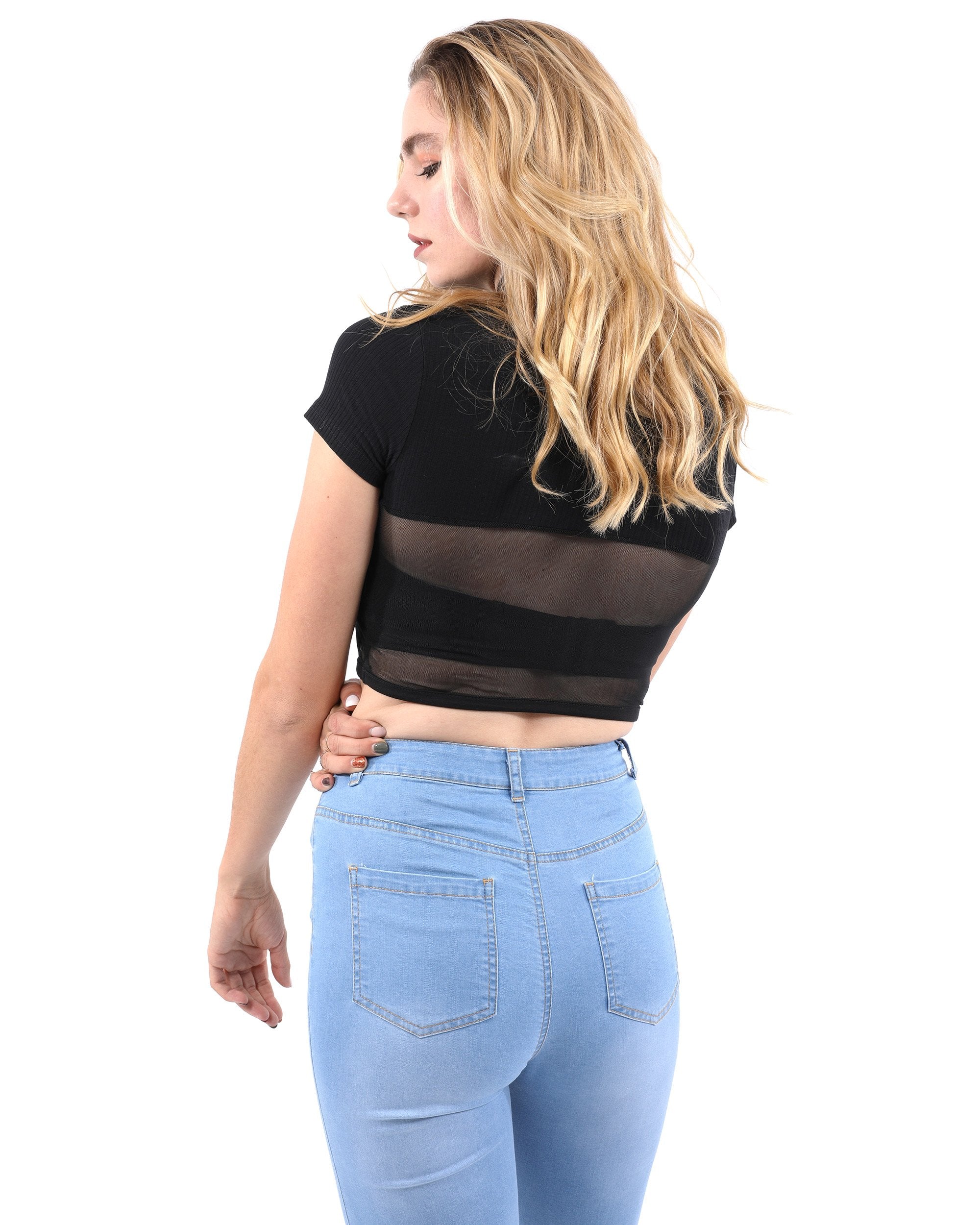 Gregory Short Sleeve Ribbed Crop Top