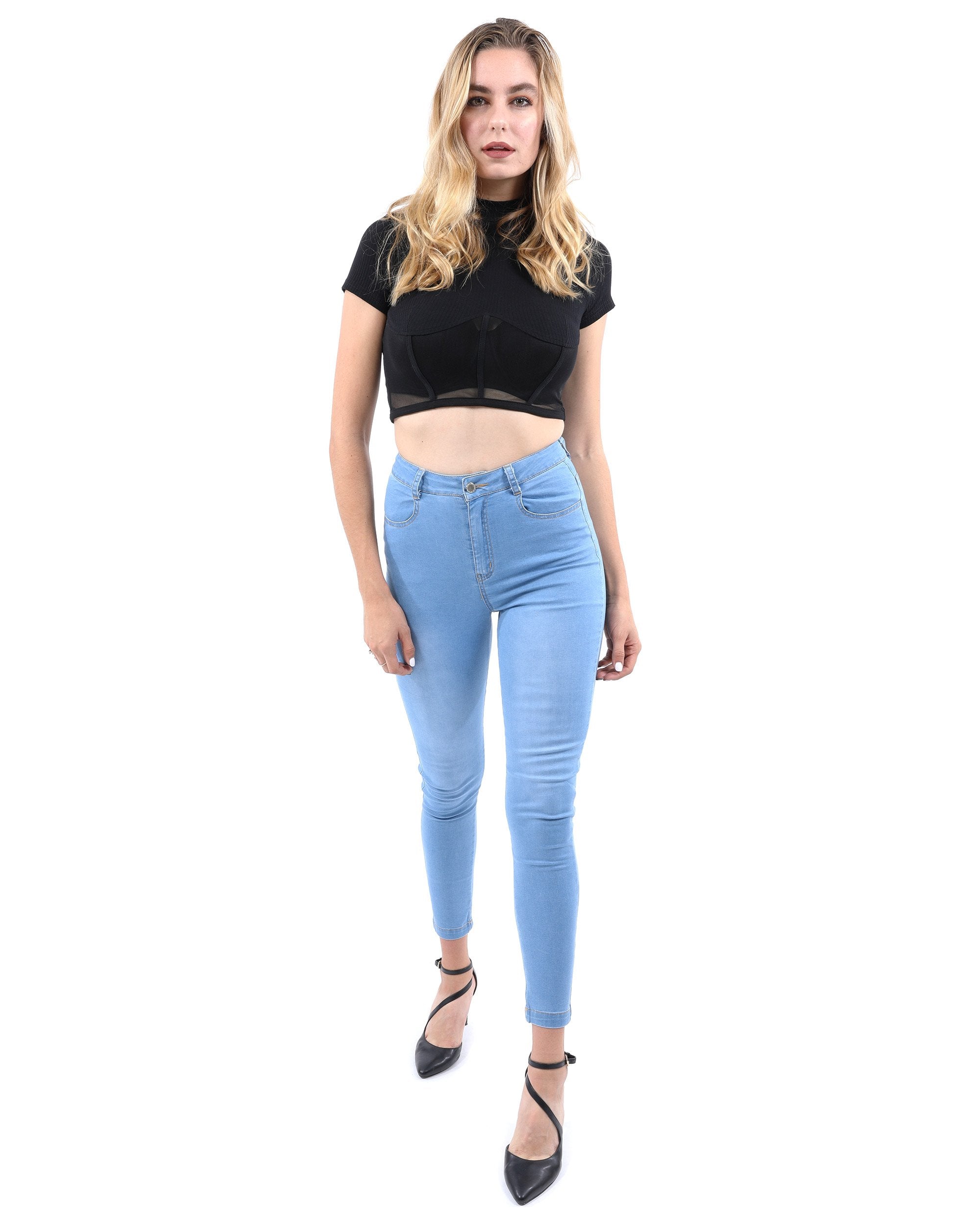 Gregory Short Sleeve Ribbed Crop Top