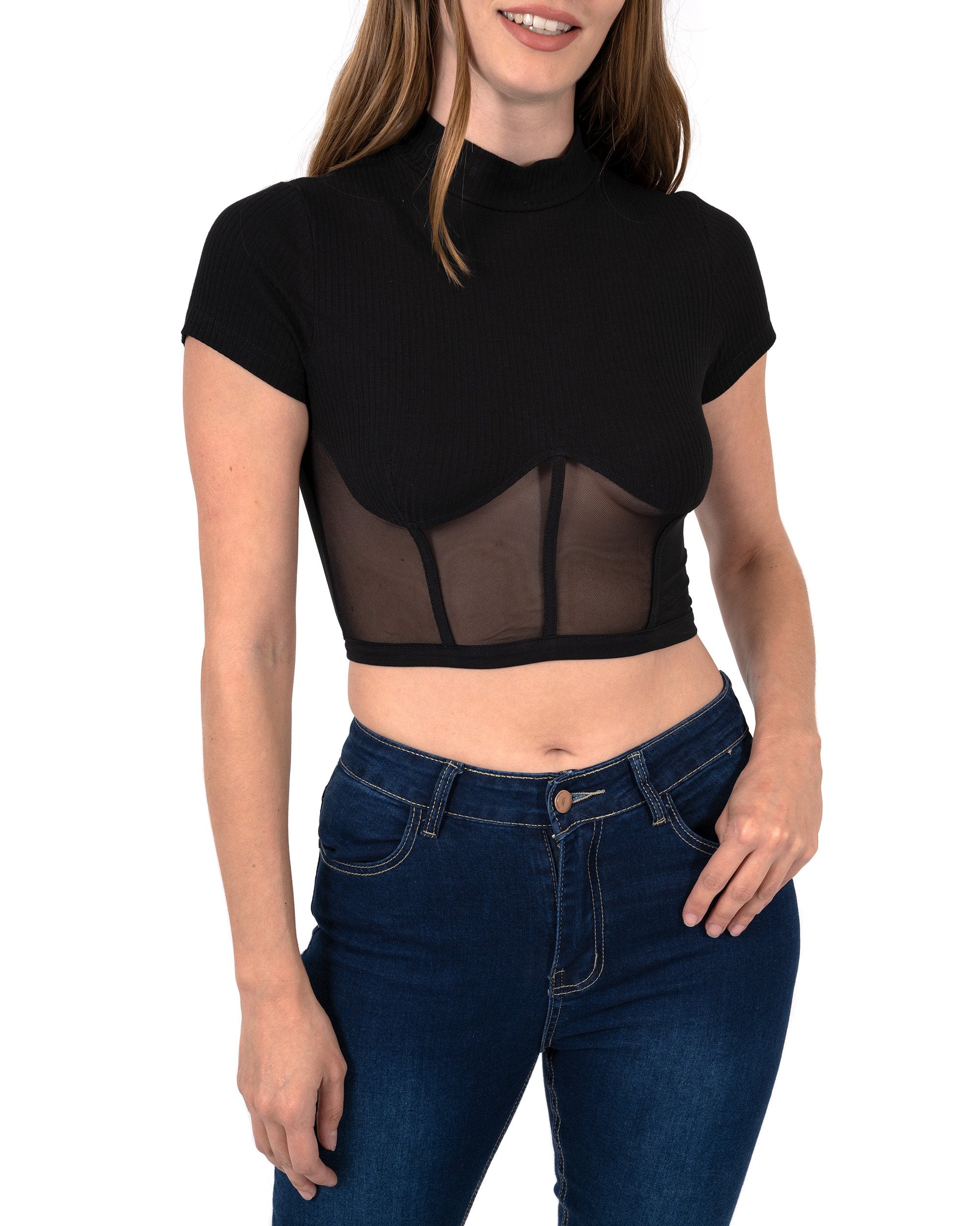Gregory Short Sleeve Ribbed Crop Top