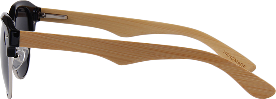 Real Bamboo Vintage Browline Style RetroShade Sunglasses by WUDN