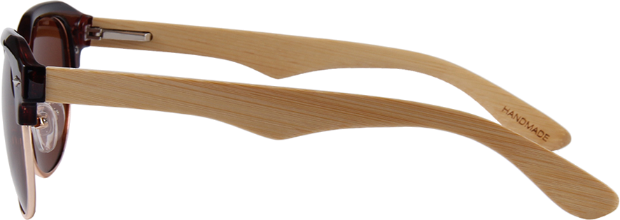 Real Bamboo Vintage Browline Style RetroShade Sunglasses by WUDN